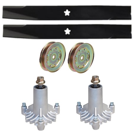 Aic Replacement Parts 42 Deck Rebuild Kit Fits Sears Fits Craftsman LT2000 Spindles Blades Pulleys 130794PULLEYBLADESET